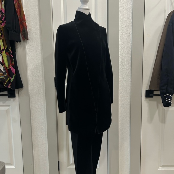 Akris Punto Velvet Jersey Zip Suit Blazer Jacket Pant Set Black 8 / 10 - Picture 3 of 10